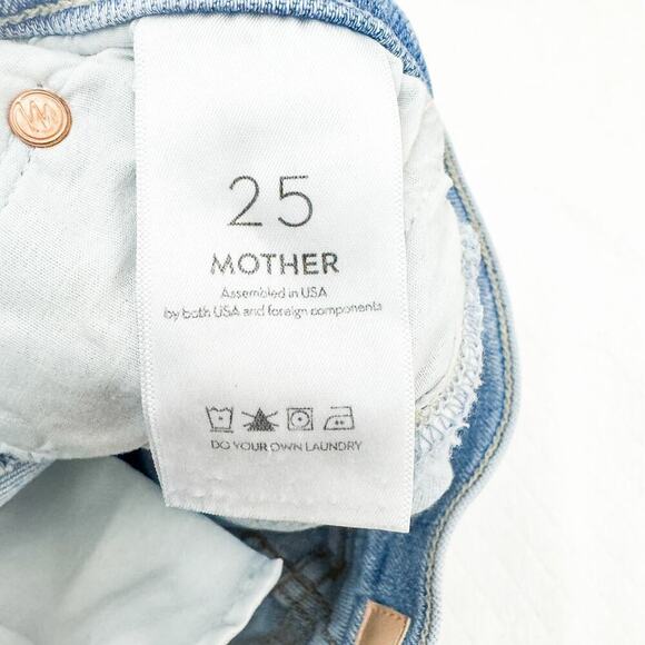 Mother The Insider Crop Step Fray Limited Edition Light Wash Denim Jeans Size 25 - Picture 8 of 11